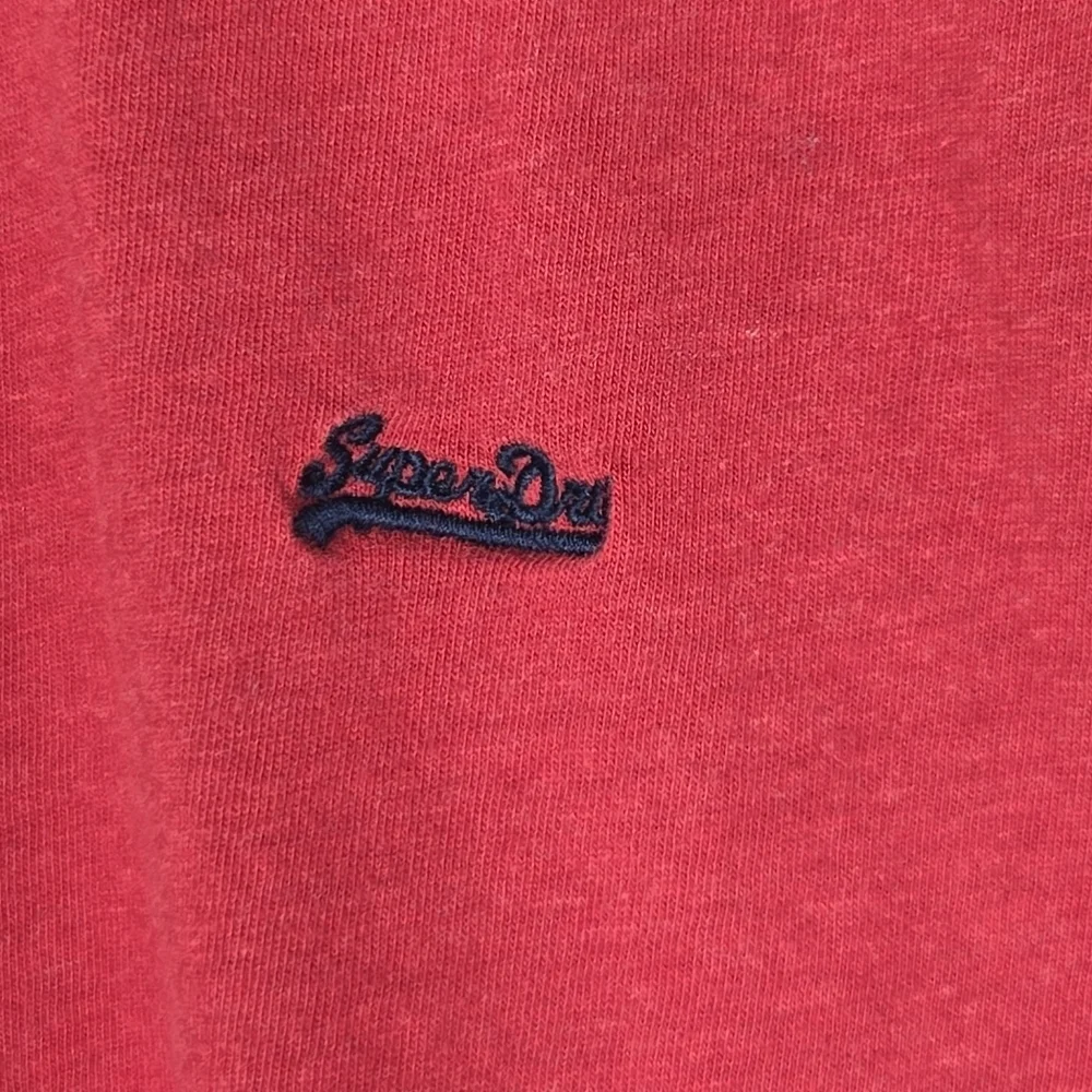 Superdry Mens Red Organic Cotton Essential Long Sleeve Baseball Top XXL